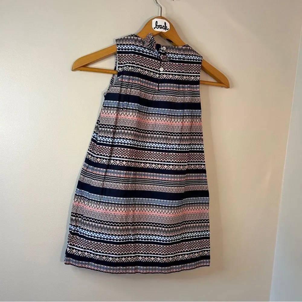 Crewcuts 6 Navy Blue Pink Striped Dress Preppy Luxury Artsy Pockets Boardwalk